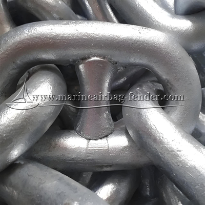 Catena di ormeggio resistente alla corrosione Catena di ancoraggio di nave in acciaio al carbonio galvanizzato